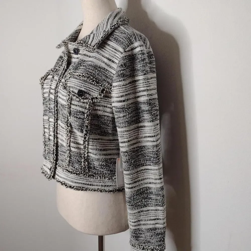 NWT 1.State Women's Black/White/Lavender Fields Jacket Size Small